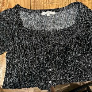 LOFT Black and White Textured Fabric dressy